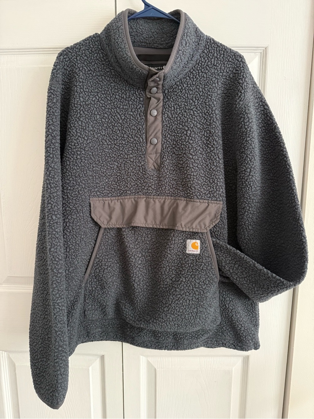 Carhartt Charcoal Gray Sherpa Snap Pullover